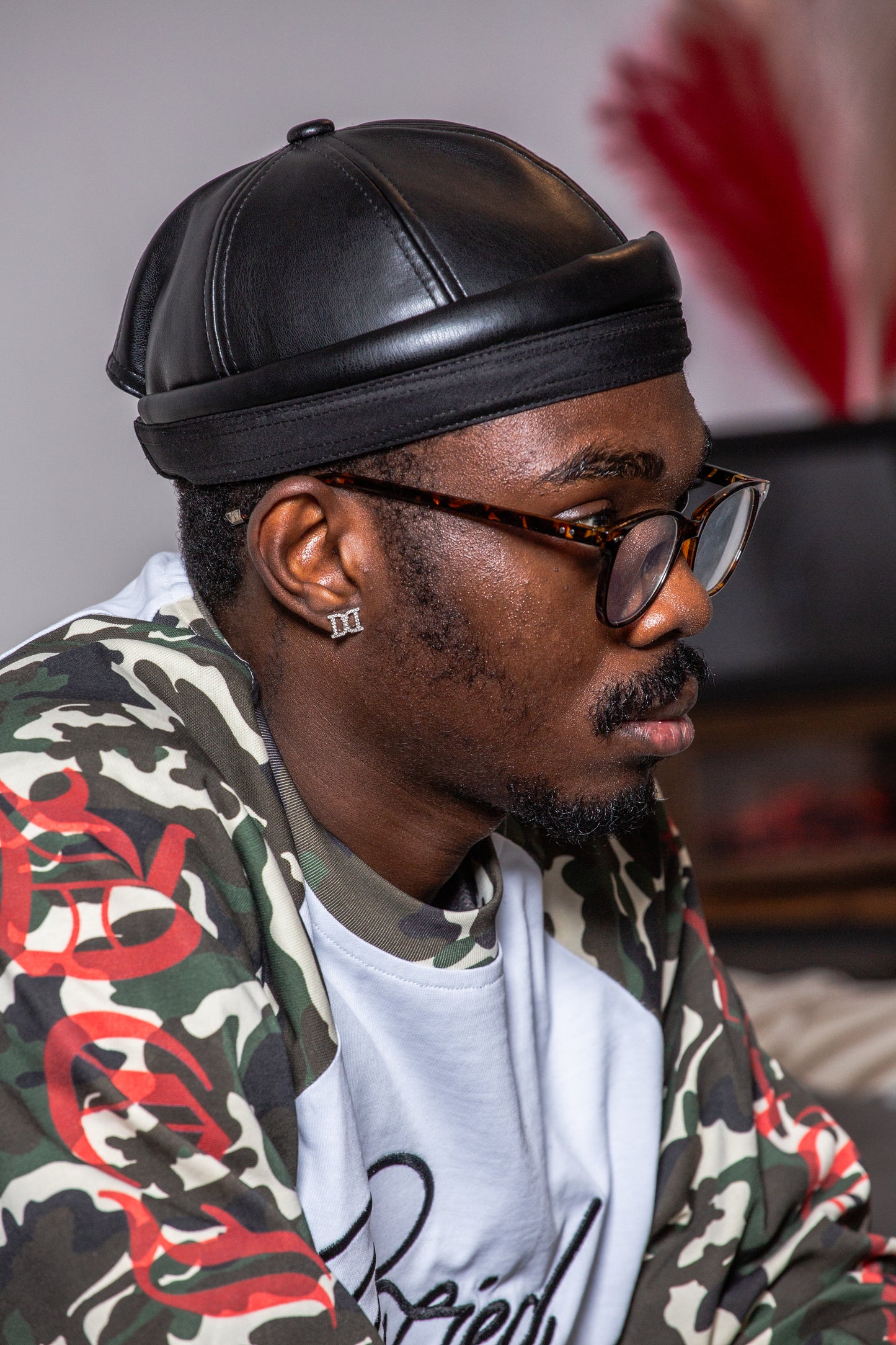 “Double D” Fraternal logo earring  (Moissanite)